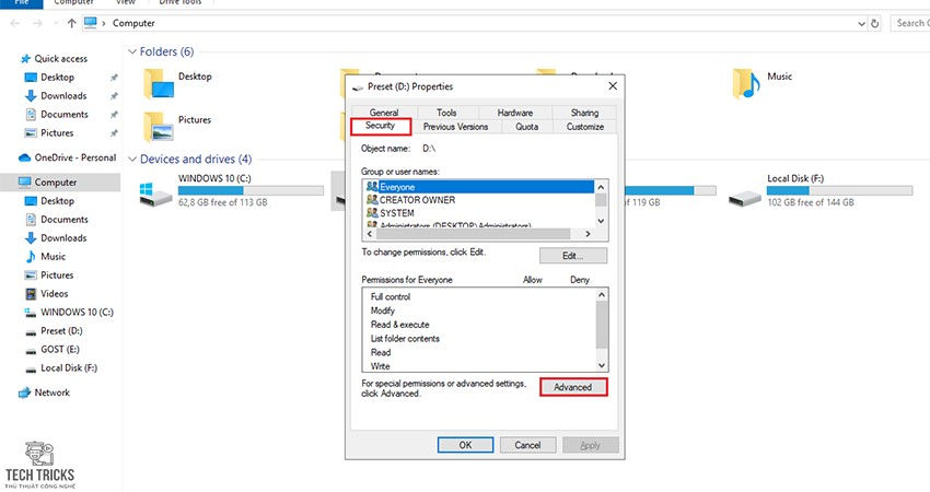 Khắc phục lỗi access is denied trên Windows