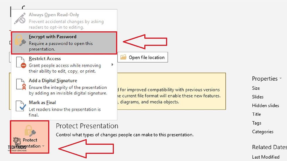 Cách đặt mật khẩu File PowerPoint