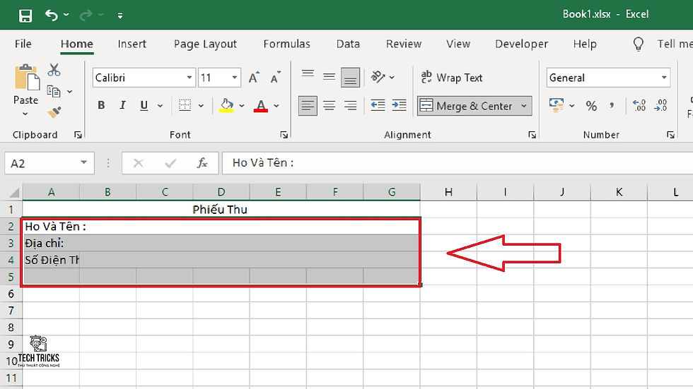 Tạo dòng chấm tự động trên Excel cực đơn giản