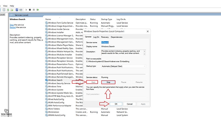 Sửa lỗi Windows Search không hoạt động trên Windows