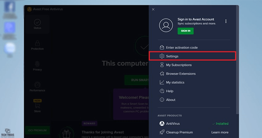 Cách tắt tạm thời Avast Free Antivirus trên Windows
