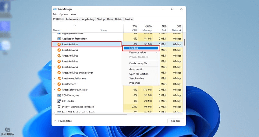Cách tắt tạm thời Avast Free Antivirus trên Windows