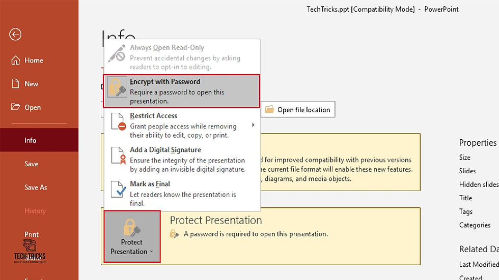 Cách đặt mật khẩu File PowerPoint