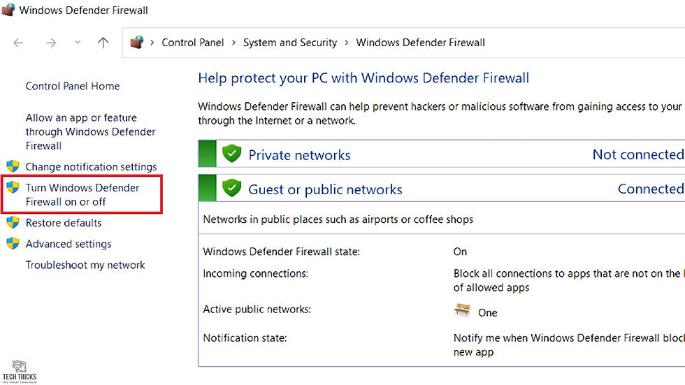 Cách tắt tính năng Windows Firewall trên Windows 11