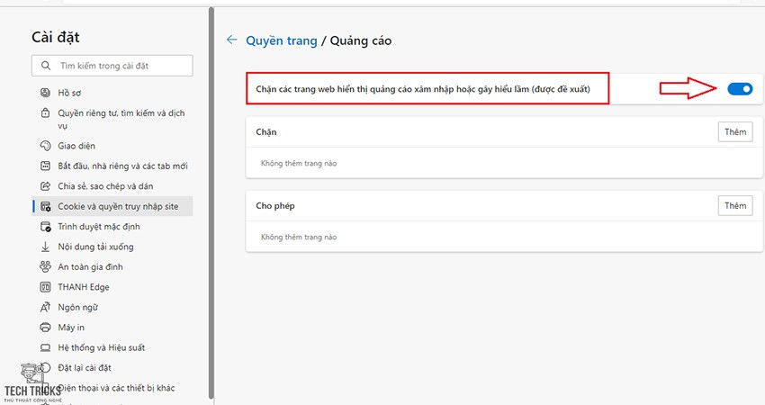 Cách chặn quảng cáo trên Microsoft Edge