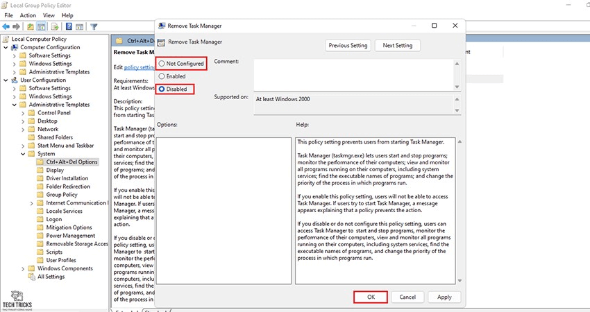 Sửa lỗi Task Manager bị vô hiệu hóa trên Windows 11