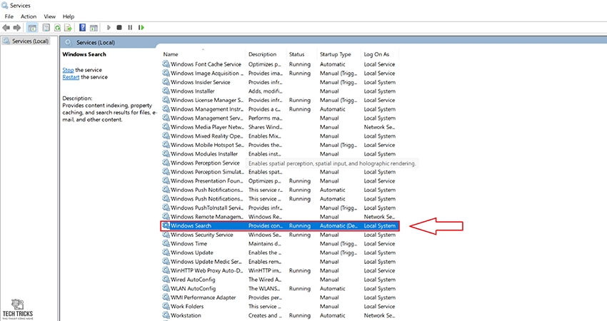 Sửa lỗi Windows Search không hoạt động trên Windows