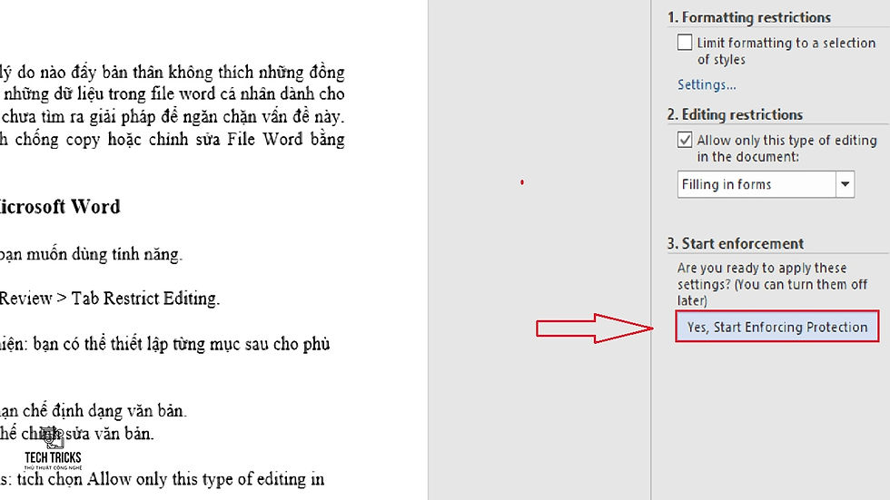 hạn chế chỉnh sửa File Word từ Restrict Editing