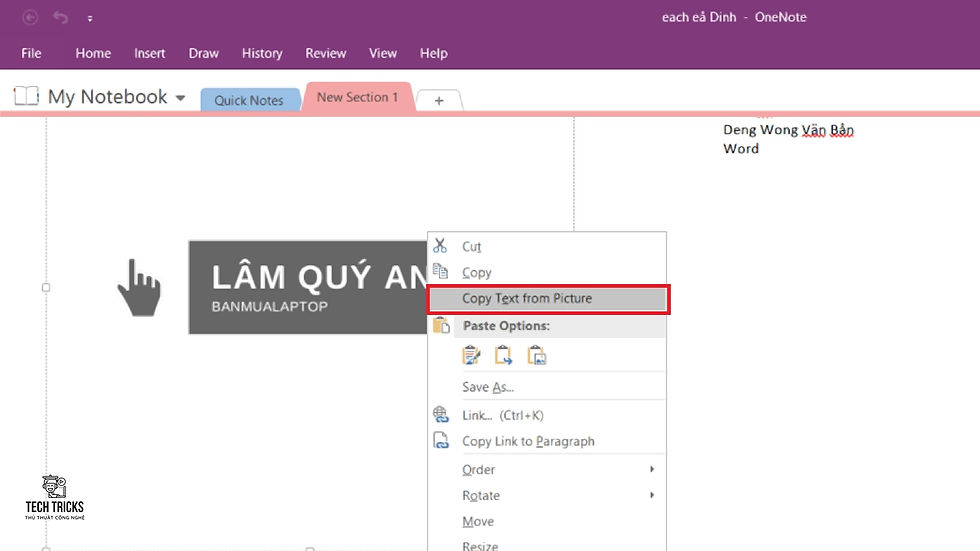 Cách copy nội dung văn bản từ hình ảnh trên Windows