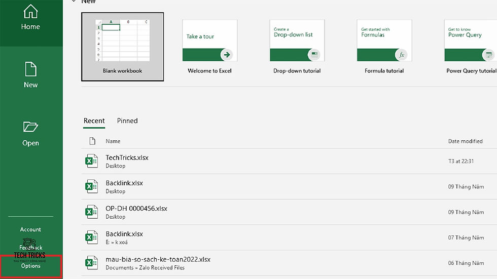 Cách thêm tab Developer vào Excel