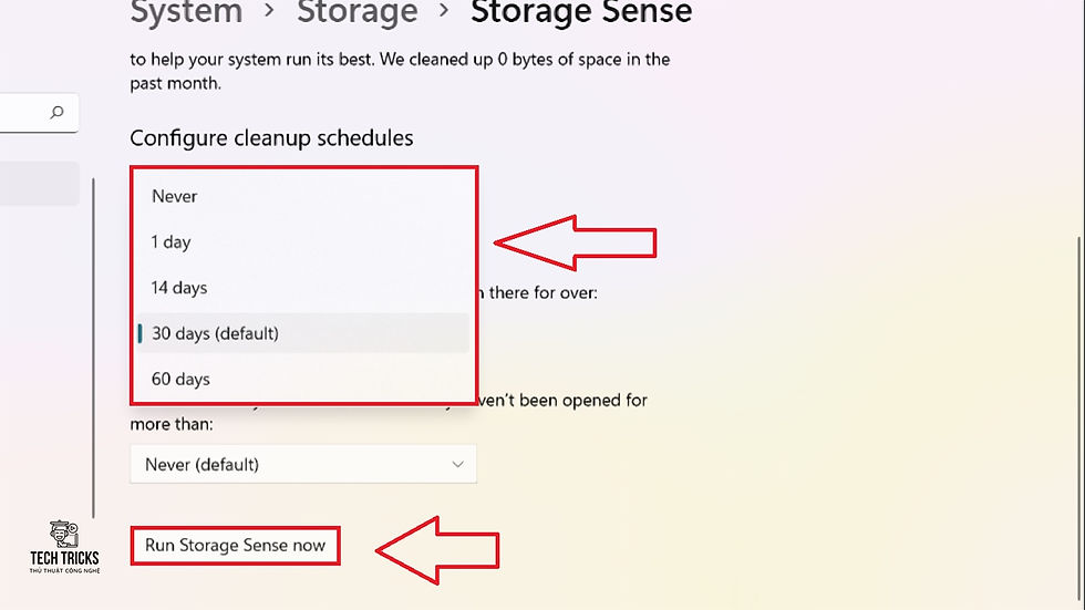 Tự động dọn file rác trong Recycle Bin trên Windows 11