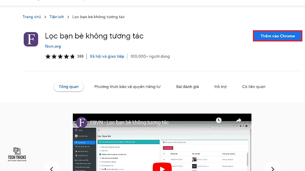 Cách lọc người không tương tác trên facebook với FBVN