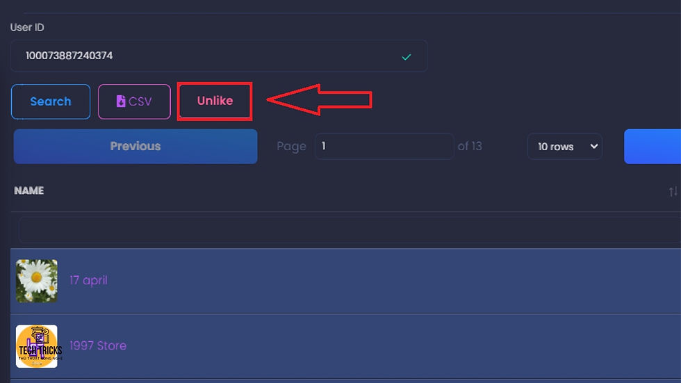 hủy follow hàng loạt Fanpage trên FB