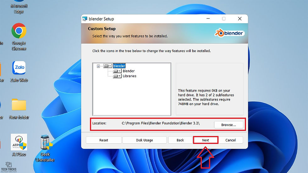 Cách tải và cài đặt phần mềm Blender cho Windows