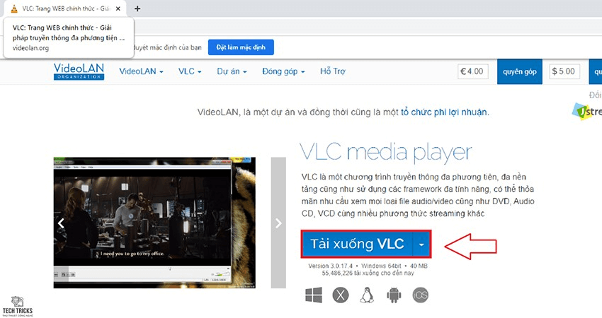 Cài đặt VLC Media Player trên máy tính Windows