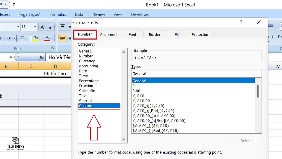 Tạo dòng chấm tự động trên Excel cực đơn giản