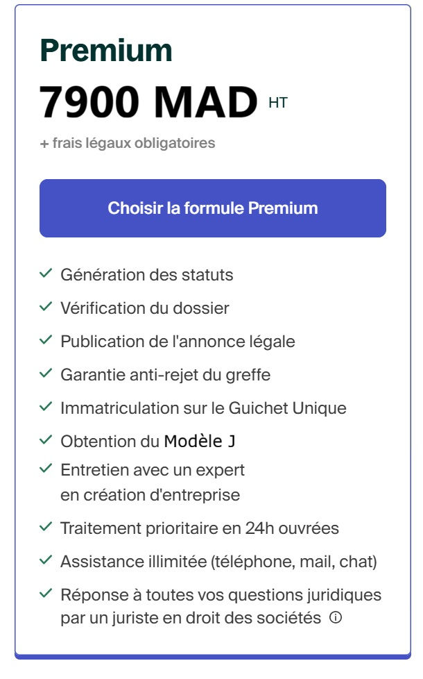 Création société Casablanca
