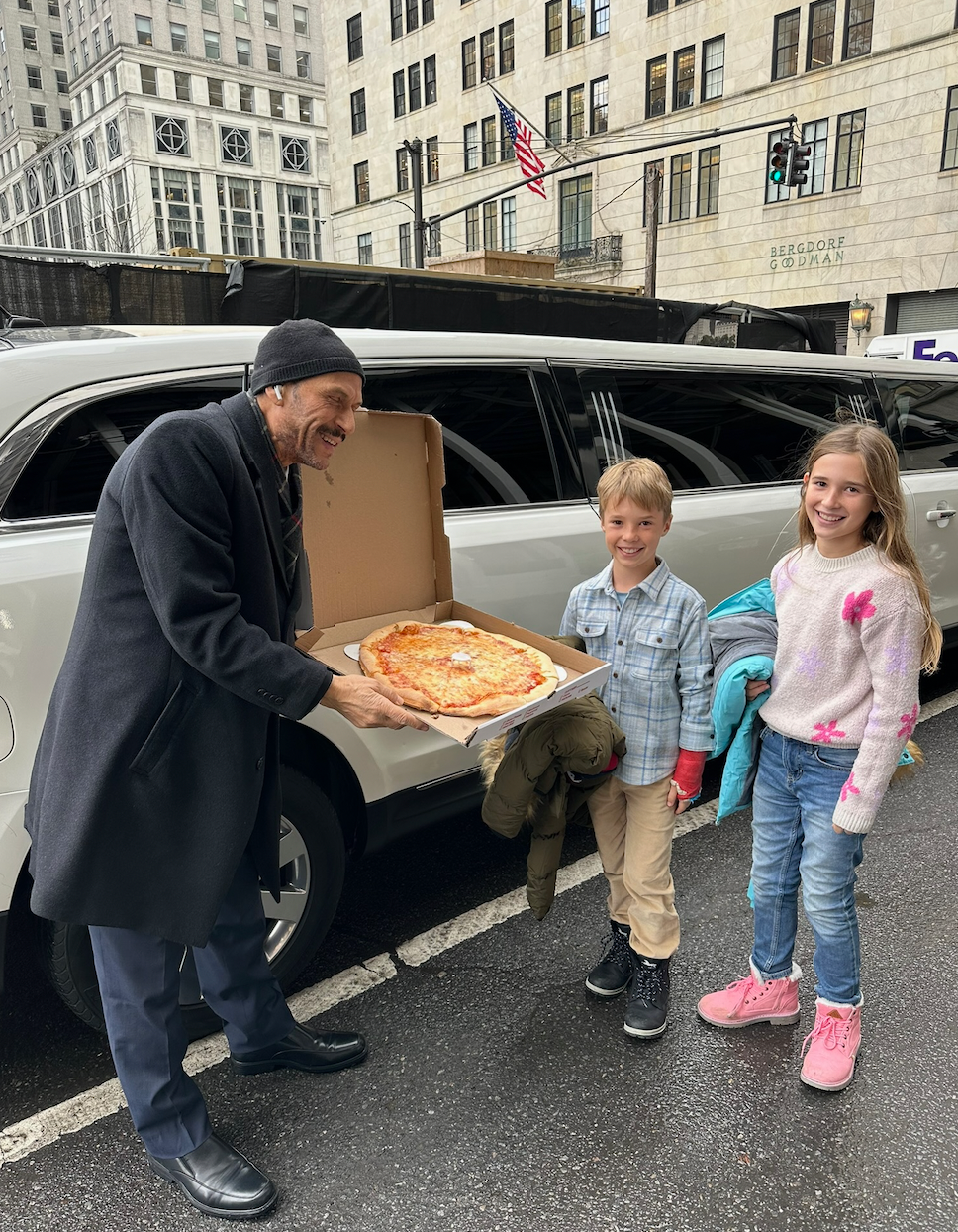 A tour around the city with pizza... just like Kevin