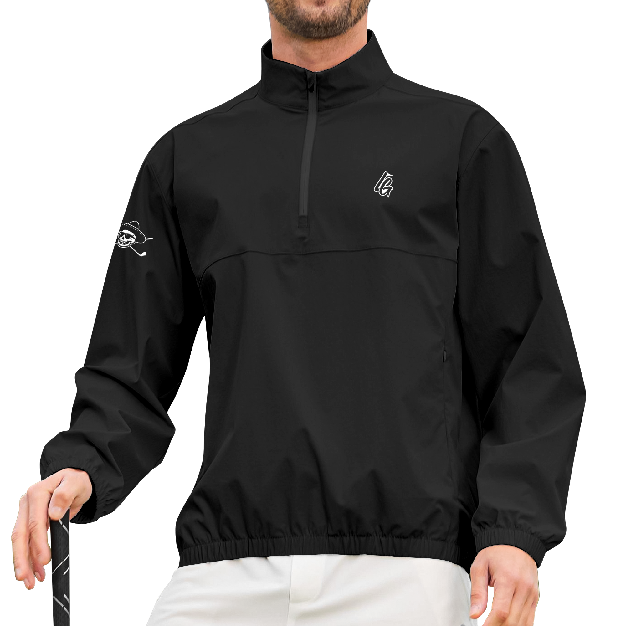 Los Golfers Icon Quarter Zip Windbreaker Black