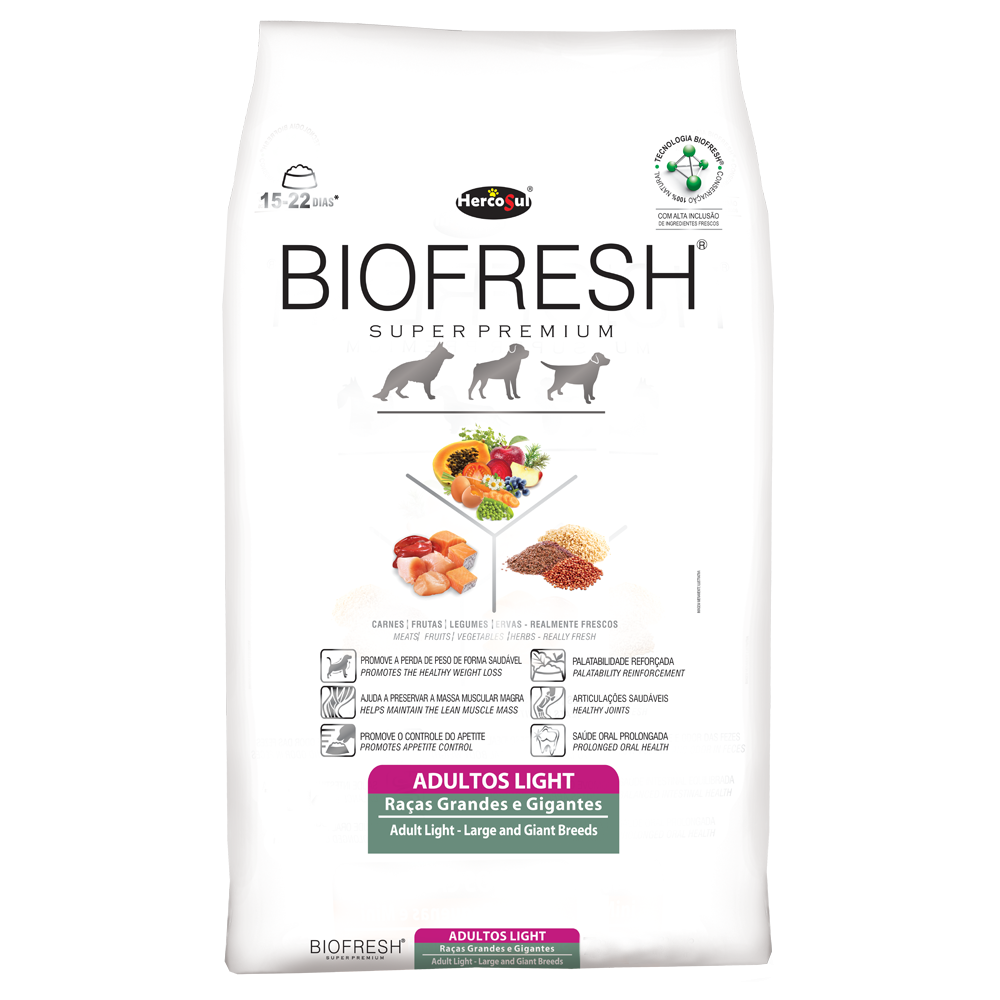 Ração Biofresh Adultos Light Raças Grandes e Gigantes 12kg
