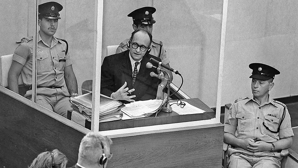 Adolf Eichmann during his trial in Jerusalem