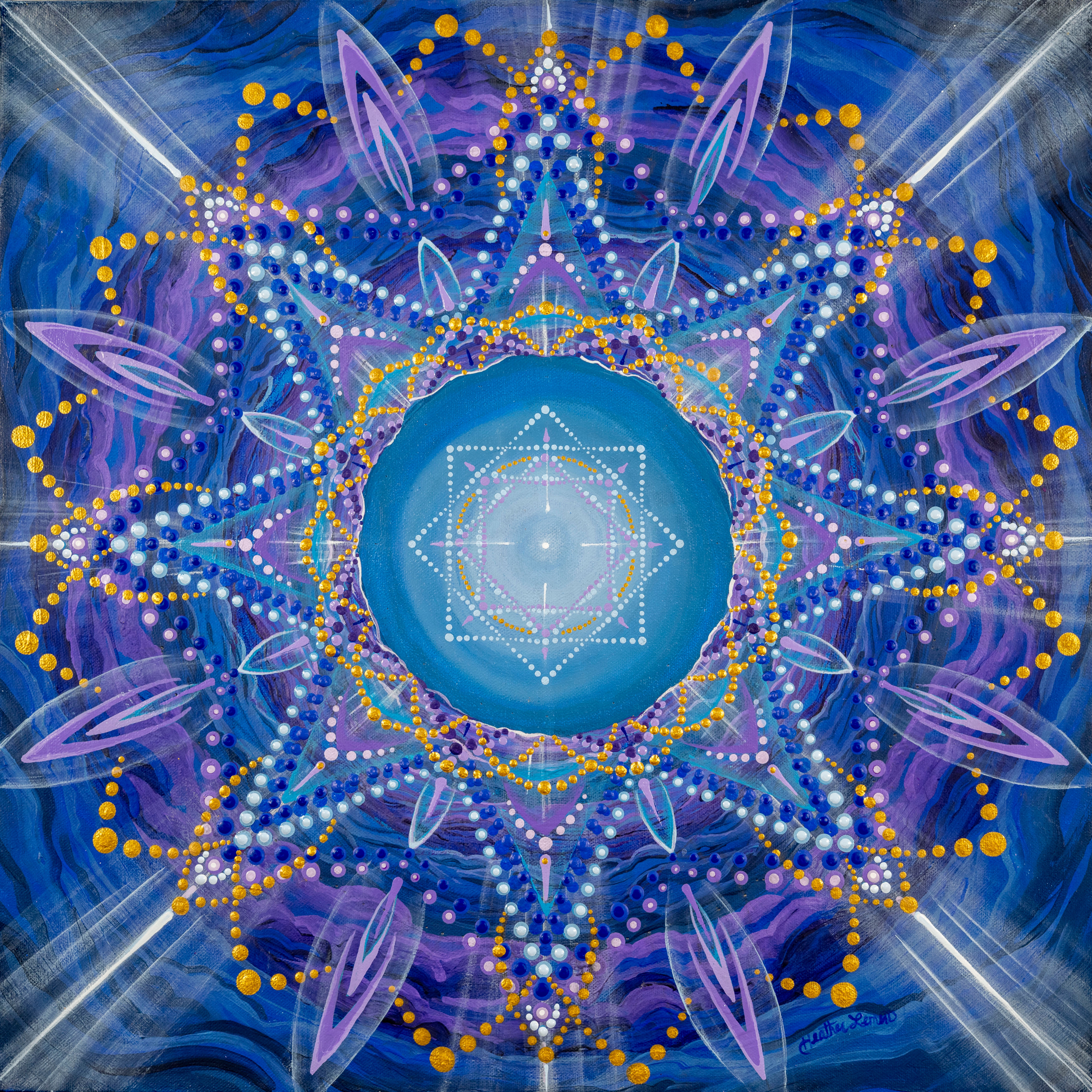 "Purple Mandala" painting giclee ©2022