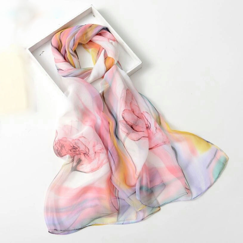 Thumbnail: Tulip Scarf 4  100% Silk Feel Polyester