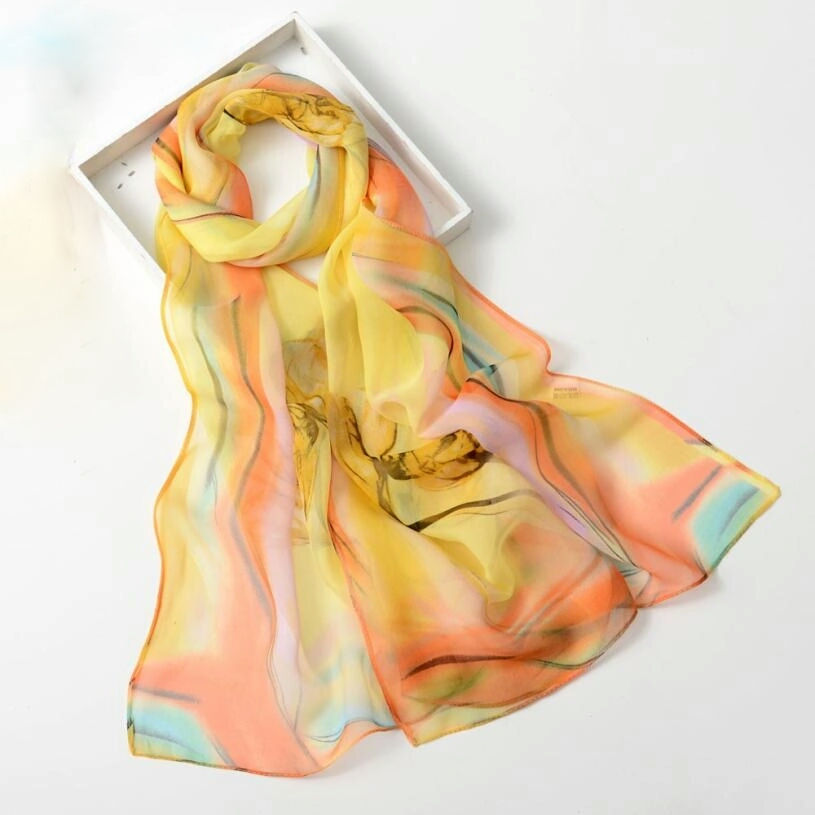 Thumbnail: Tulip Scarf 4  100% Silk Feel Polyester