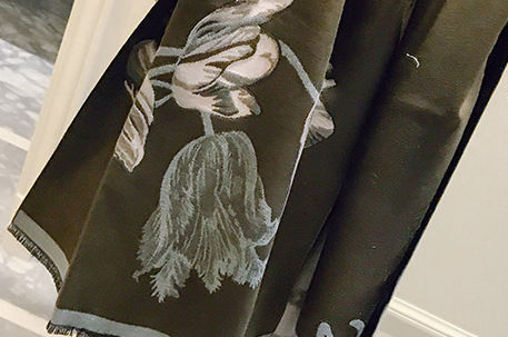 Thumbnail: Vintage Tulip Shawl - About 180*65cm-