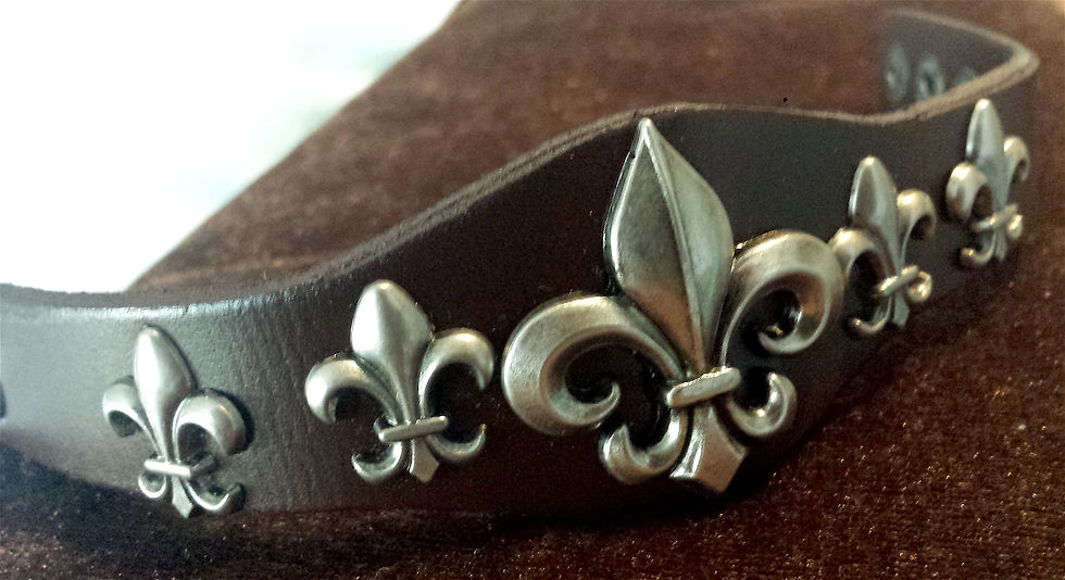 Thumbnail: Leather Fleur de Lis Bracelet