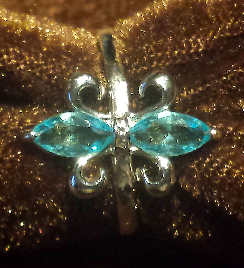 Thumbnail: Blue Crystal Fleur de Lis Ring