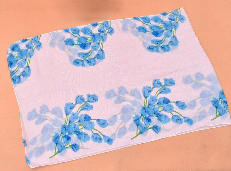 Thumbnail: White Tulip Chiffon Scarf
