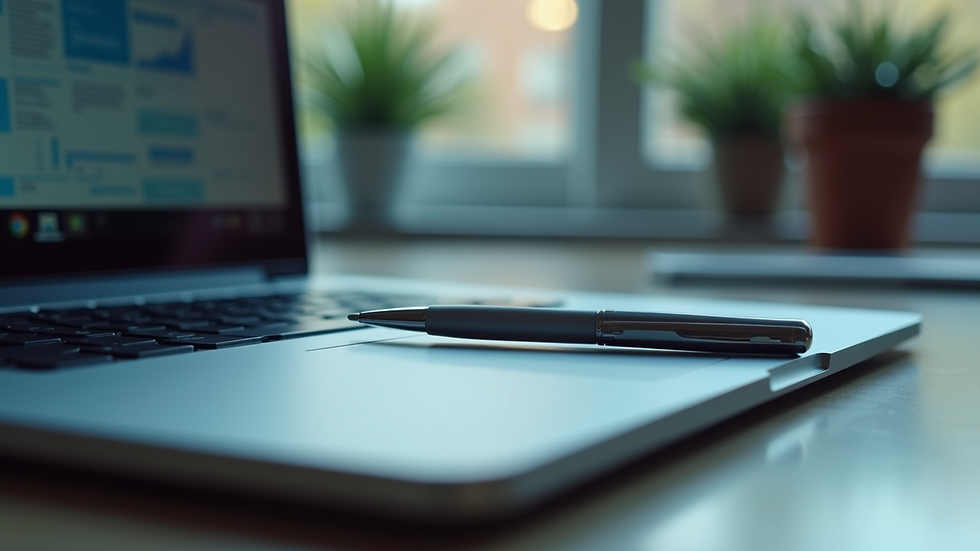 Close-up view of a marketing plan on a laptop screen