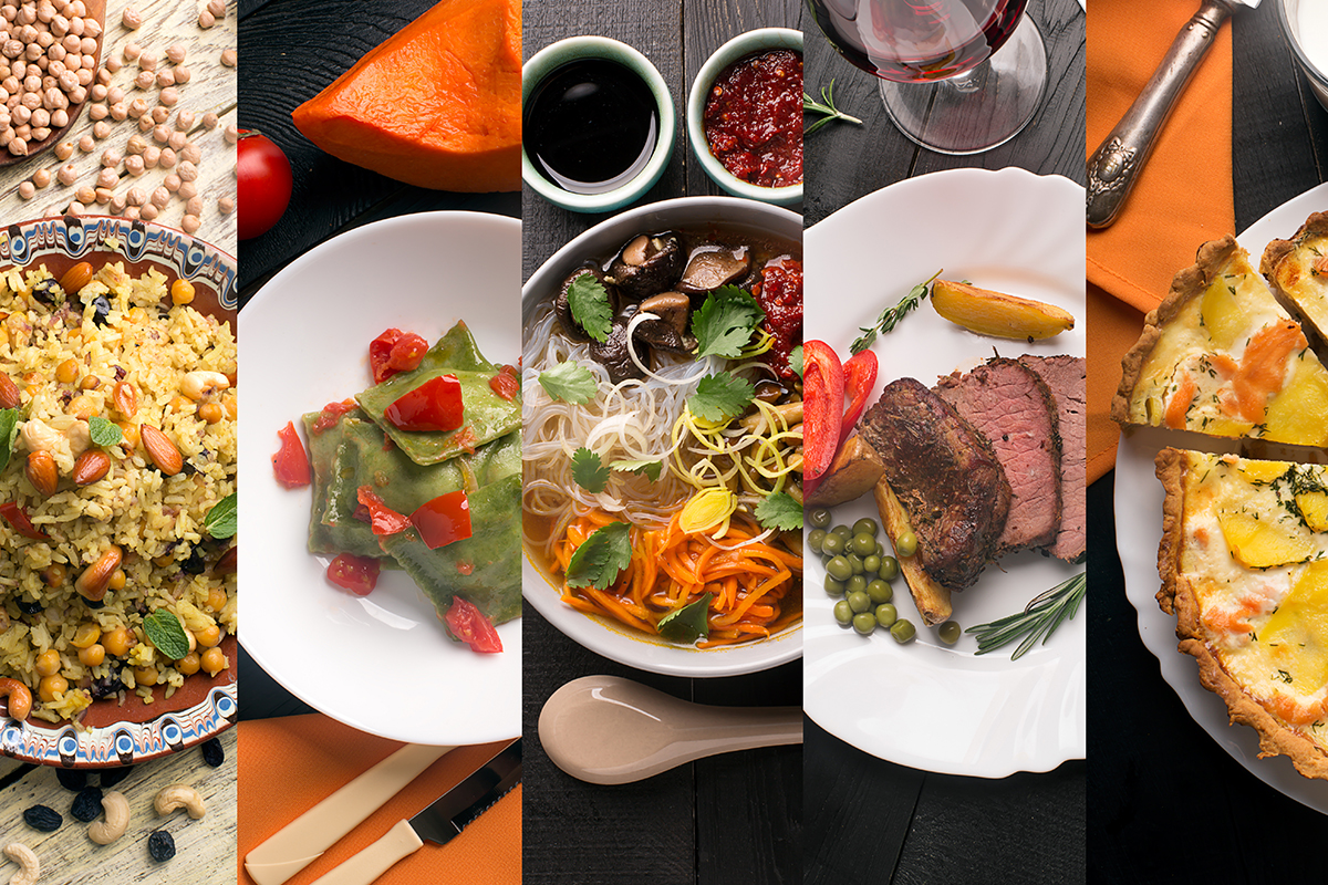 Arranged Food and Objects