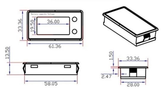 サムネイル： バッテリー容量メーター DC 8～100V BCM-100