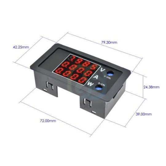 サムネイル： LEDデジタルマルチメーター DC 0～100V 10A 1000W レッド ブルー1