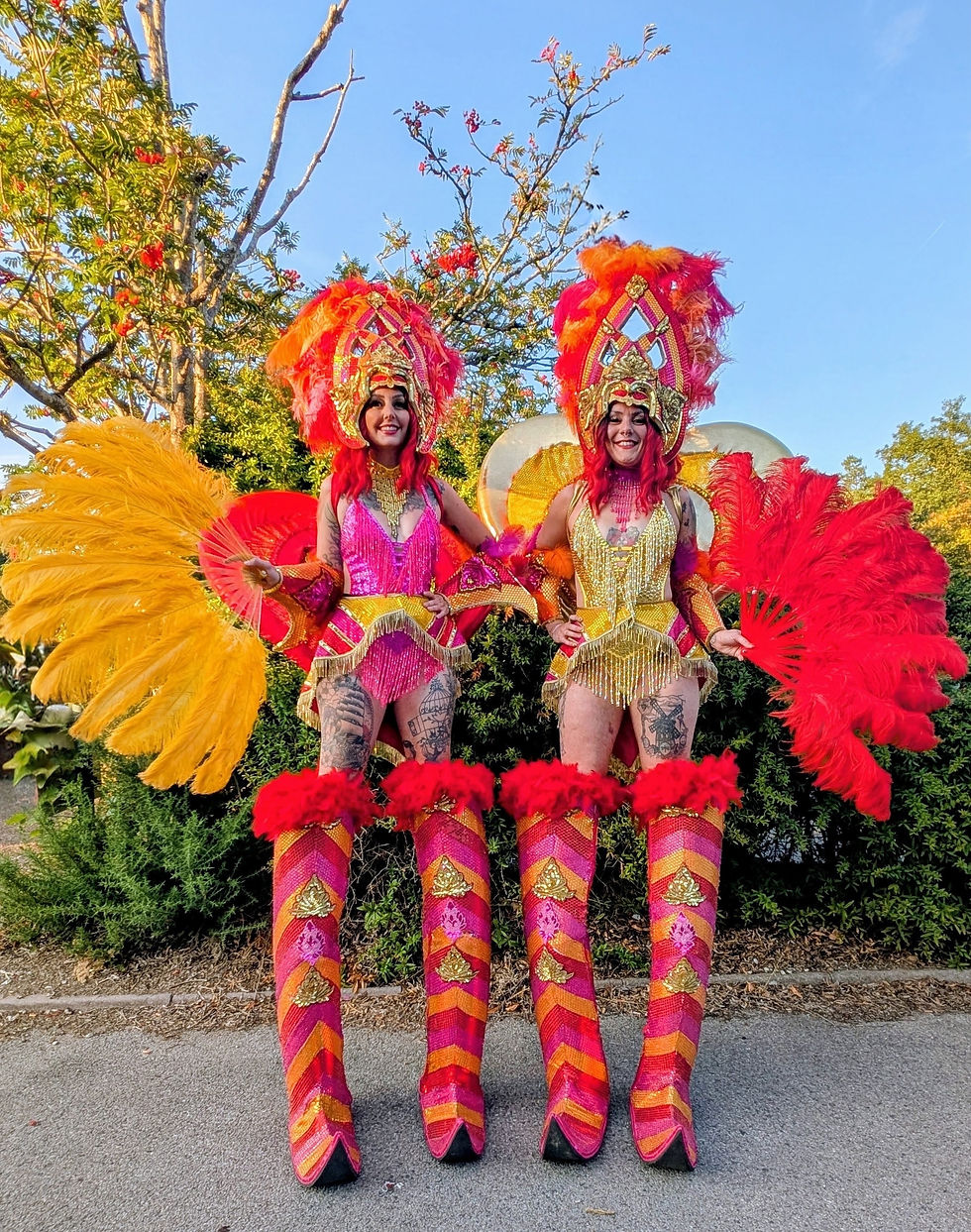 Stilts carnival hearts