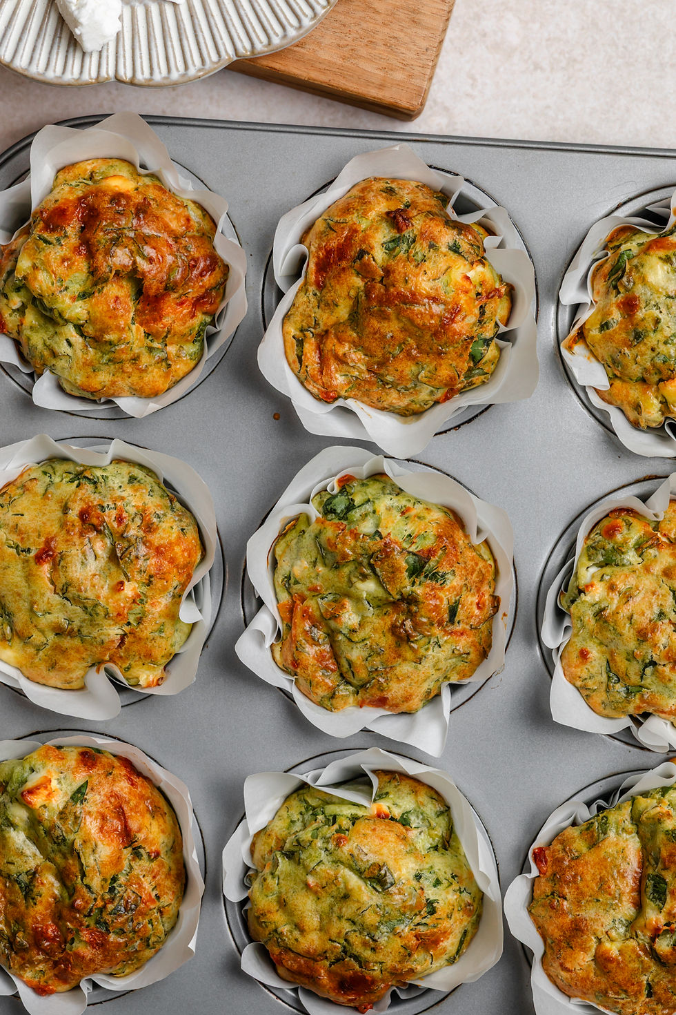 Spinach and Feta Muffins (Gluten-Free Spanakopita Muffins)