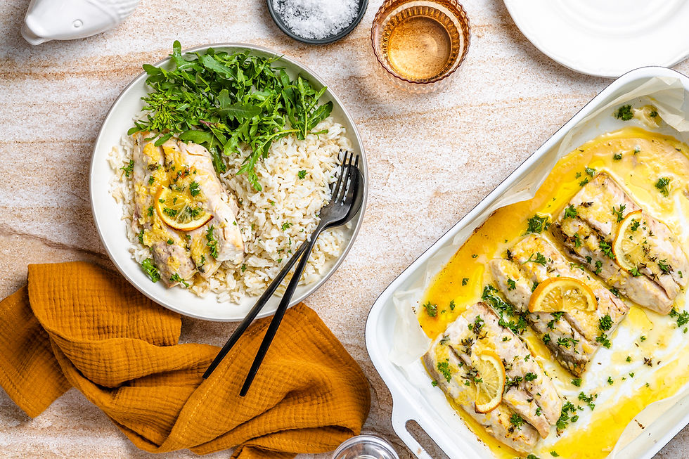 Lemon and Garlic Butter Baked Fish, gluten-free