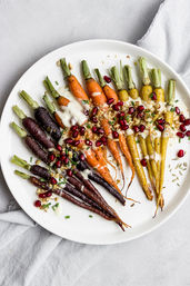 Maple Roasted Carrots with Tahini Miso Dressing, gluten-free