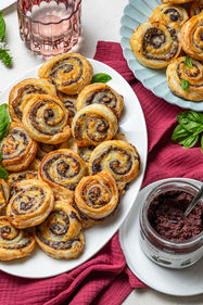 Olive and Halloumi Pinwheels, gluten-free