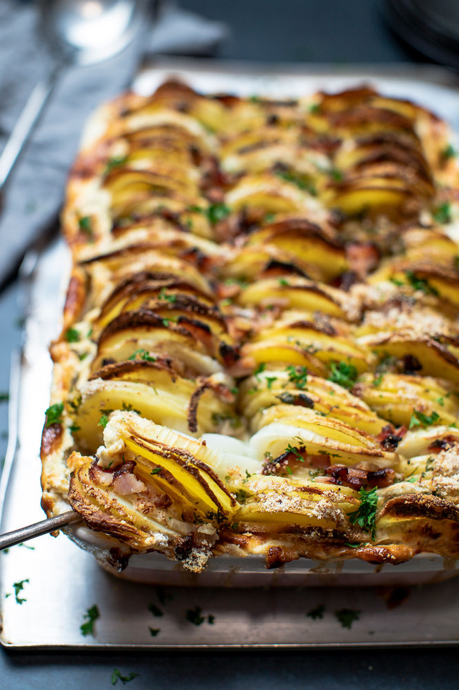 Potato with Bacon and Onion Gratin