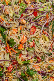Spring Roll Salad with Peanut Dressing, gluten-free