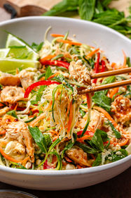 Peanut Pad Thai Salad with Chicken, gluten-free