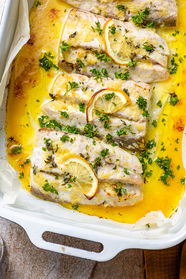 Lemon and Garlic Butter Baked Fish, gluten-free