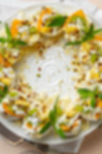 Green & Gold Tropical Pavlova Wreath (gluten-free)