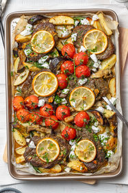 Lamb Steak with Eggplant and Potatoes, gluten-free