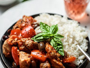 Chicken Stew with Olives and Capsicum