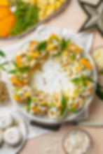 Green & Gold Tropical Pavlova Wreath (gluten-free)