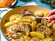 Stovetop Greek Lemon Oregano Chicken with Potatoes